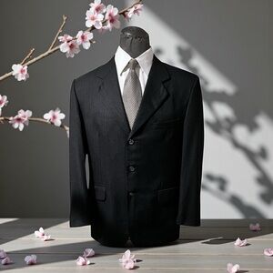 Classic Gray Men's Blazer with a slightly Blue Pinstripe very Subtle.